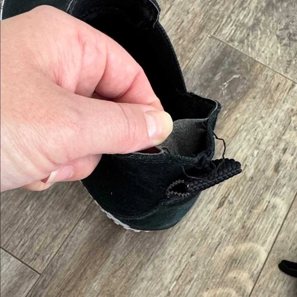Sorel Out N About Slip-On Wedge II Black Suede Wedge Sneakers
